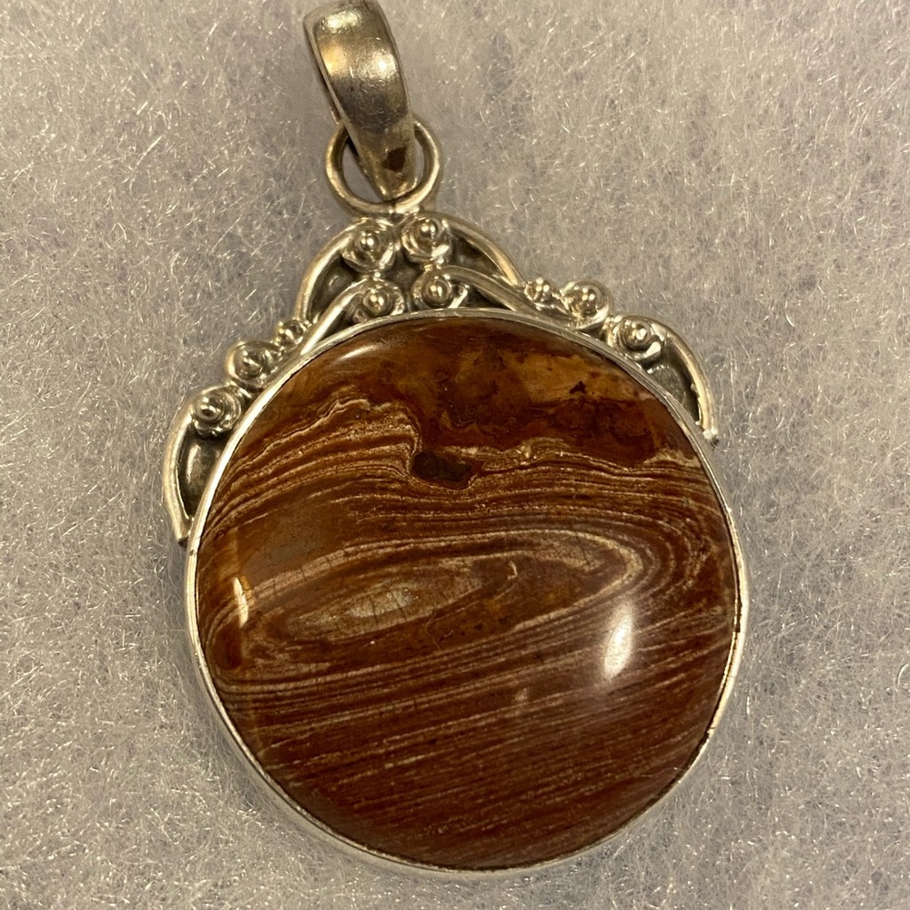 Sterling Silver Sandstone Agate Pendant